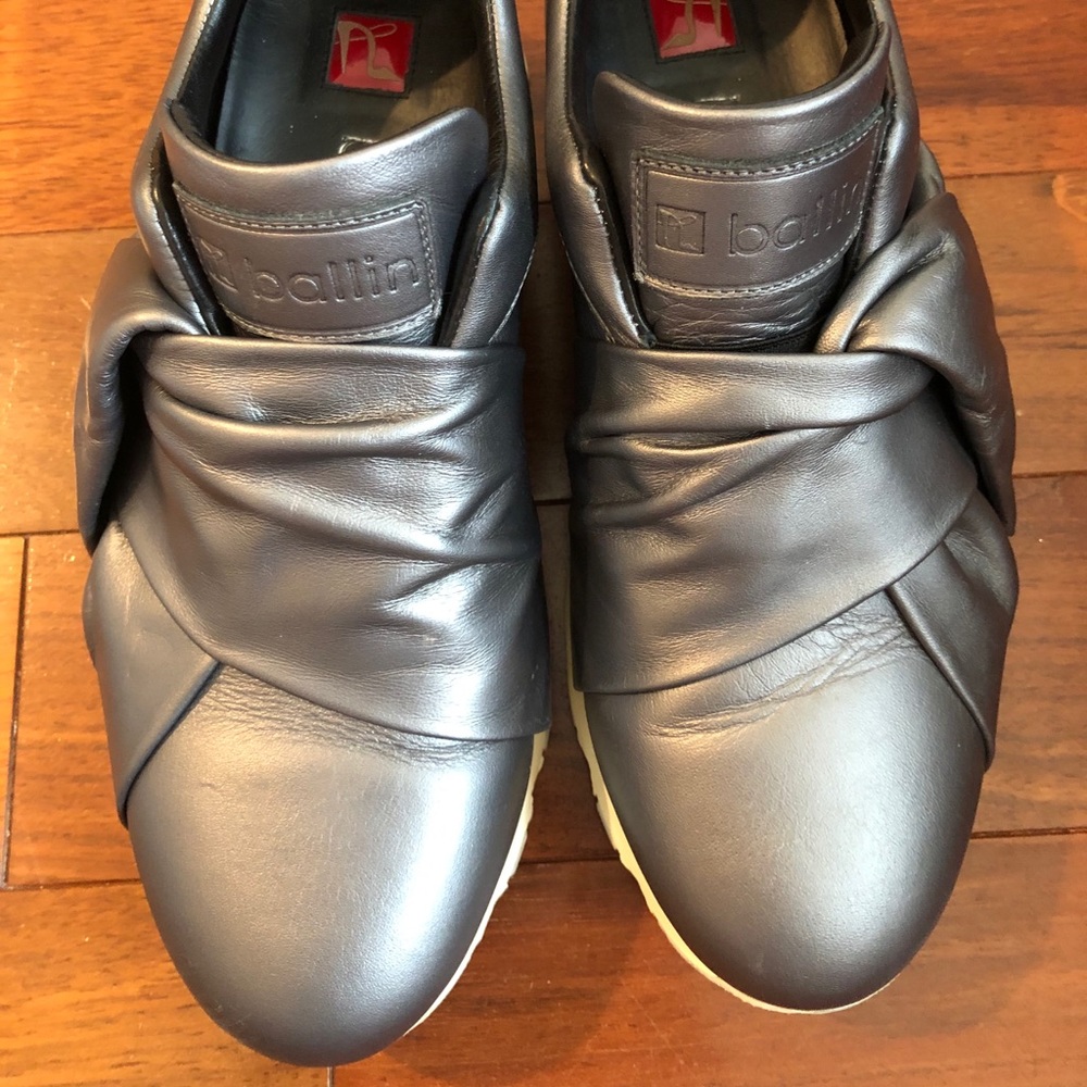 Ballin Silver Gray Slip On Shoes 38